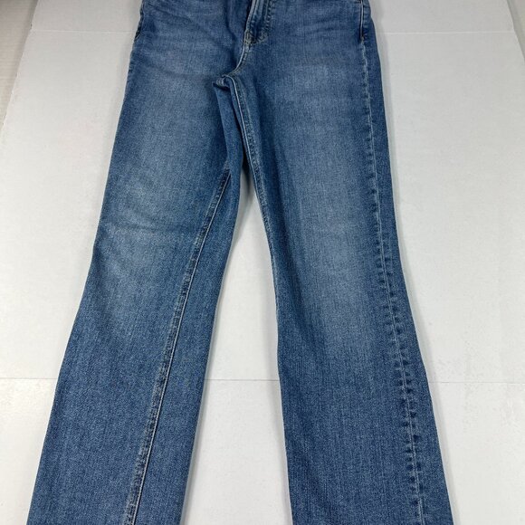 GRLFRND Jeans Women's Measured 25x23 Reed Slim Leg Crop Blue Frayed Denim Tag 25 - Picture 1 of 16